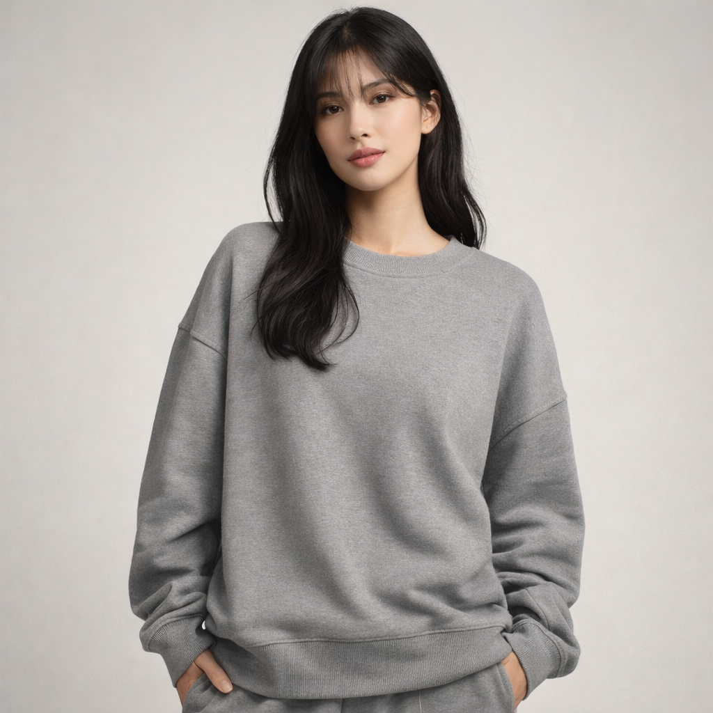 Sweater Crewneck Oversized  - Light Grey