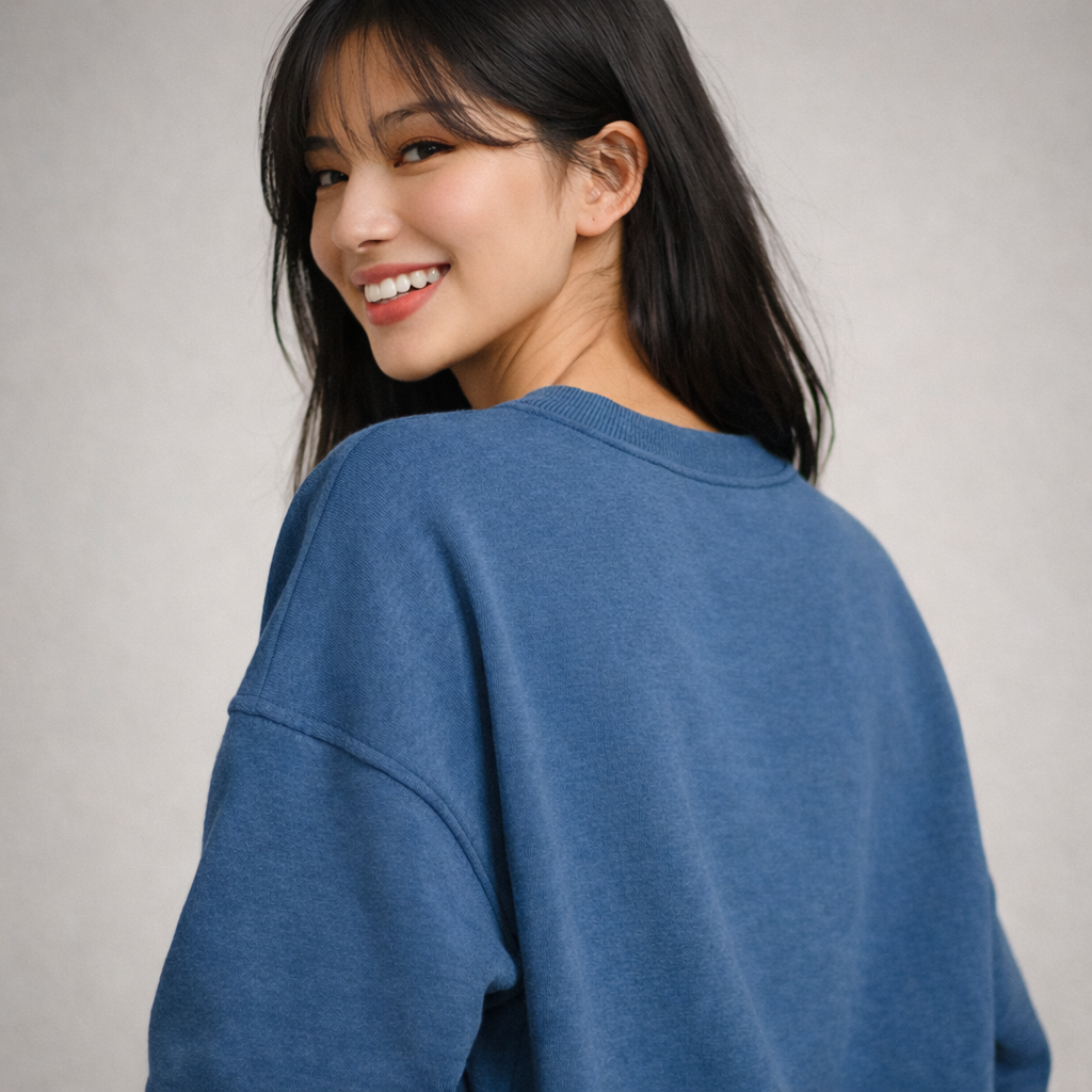 Sweater Crewneck Oversized - Steel Blue