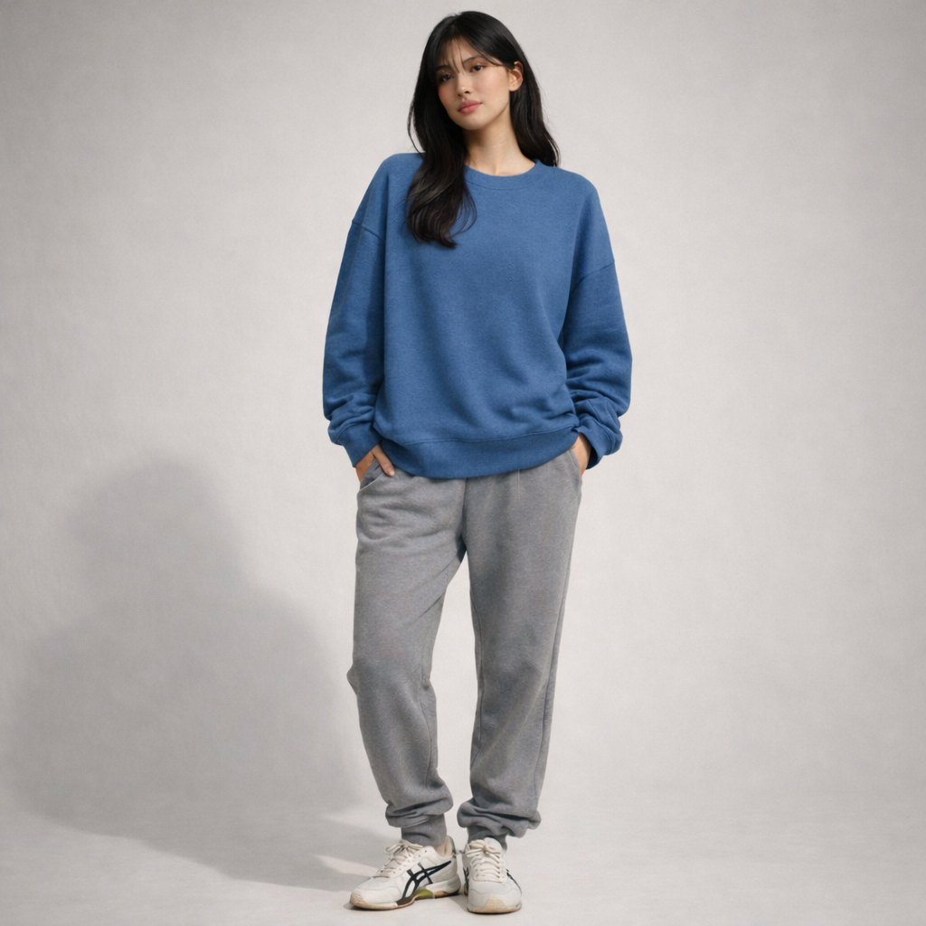 Sweater Crewneck Oversized  - Light Grey