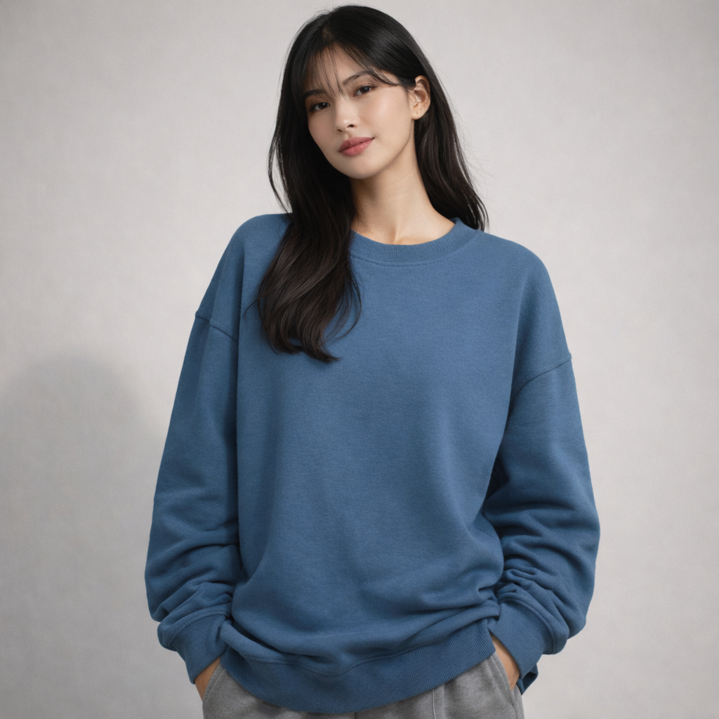 Sweater Crewneck Oversized - Steel Blue