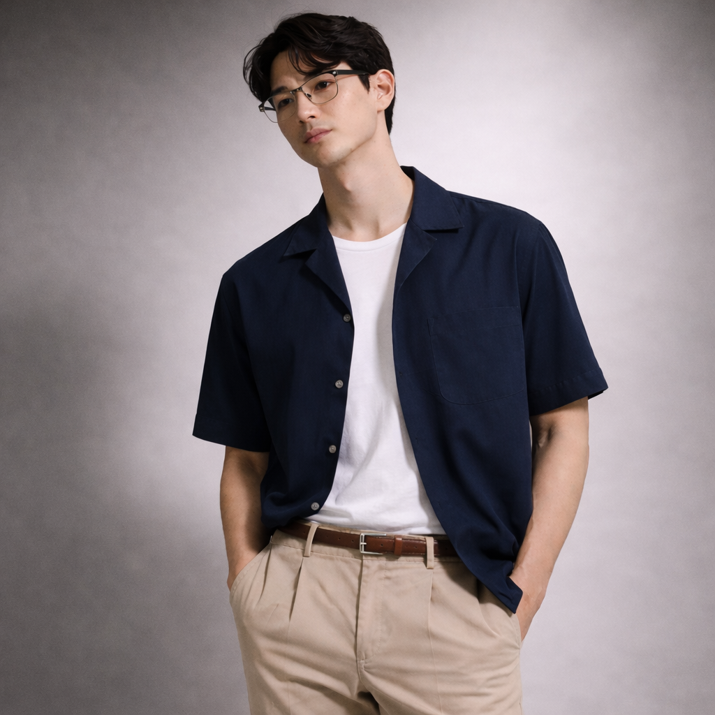 Camp Collar Shirt - Navy