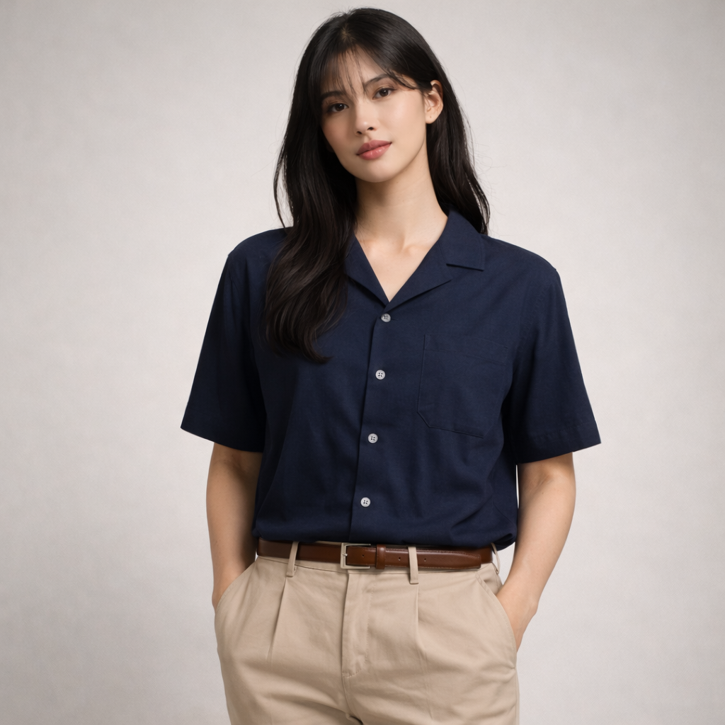 Camp Collar Shirt - Navy