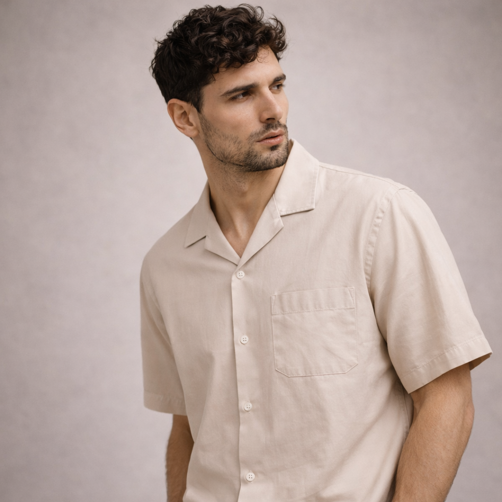 Camp Collar Shirt - Beige