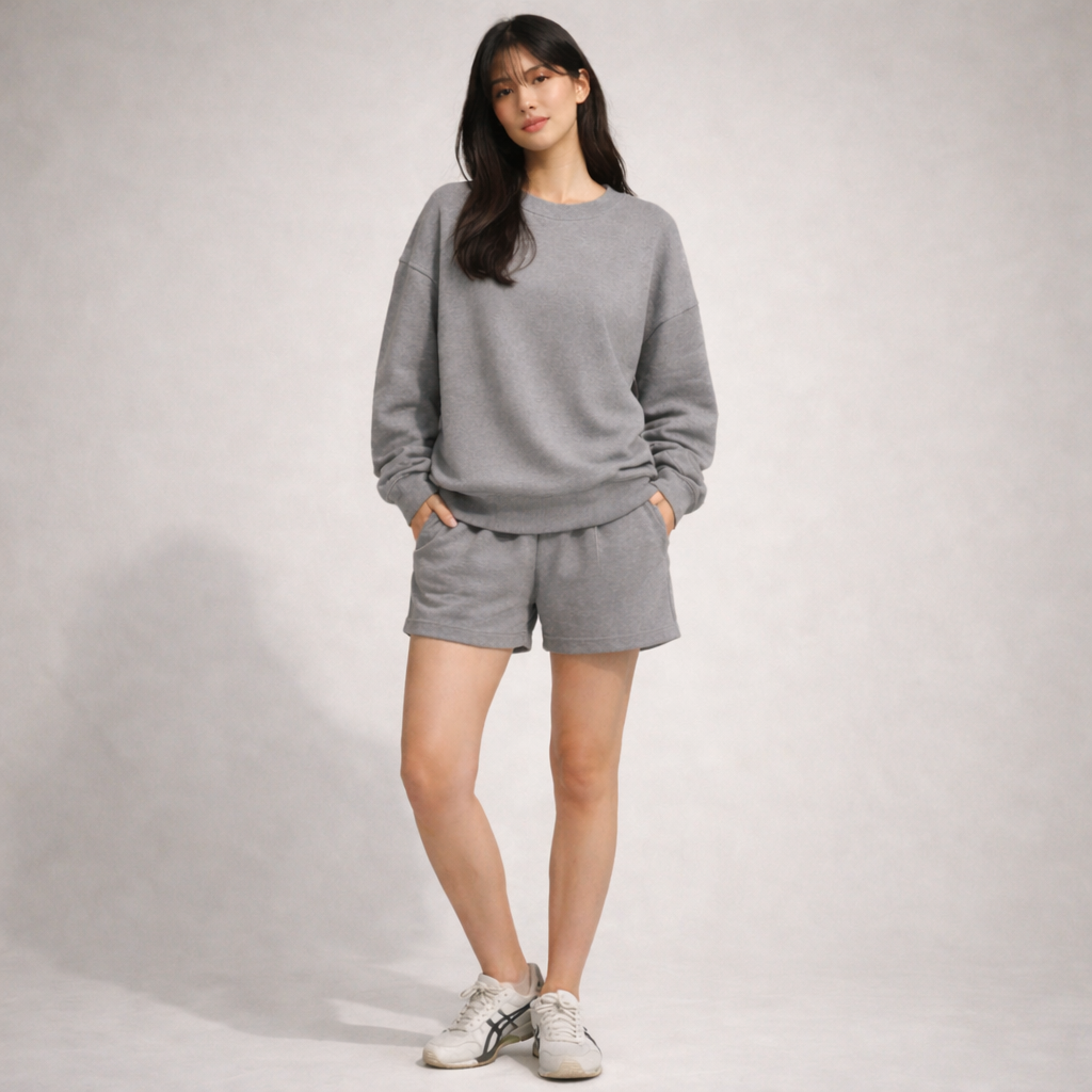 Relaxed Sweat Short Female - Light Grey