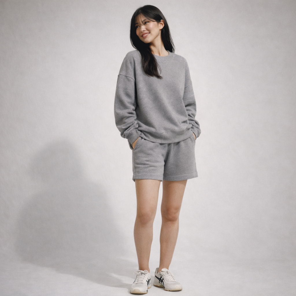 Relaxed Sweat Short Female - Light Grey